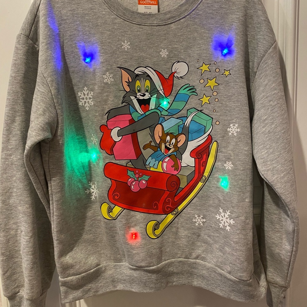 Tom and Jerry Women's Light-Up Christmas Pullover